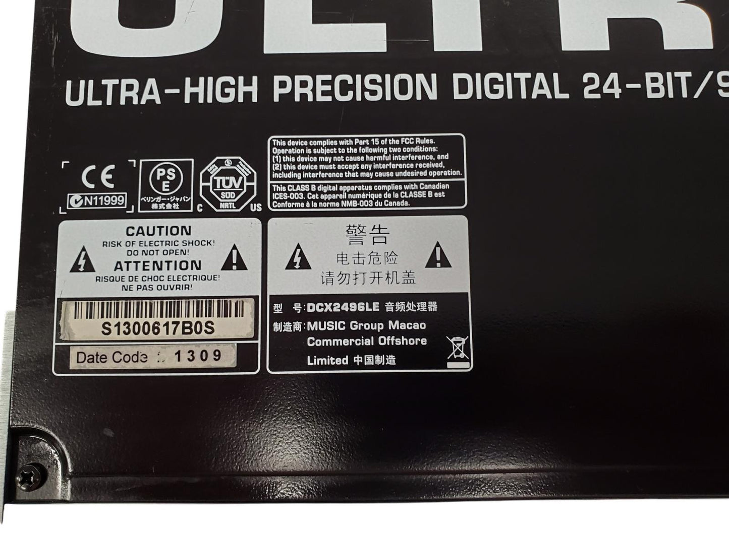 Behringer Ultradrive DCX2496LE 24-Bit/96 kHz Digital Loudspeaker Management System (Refurbished)