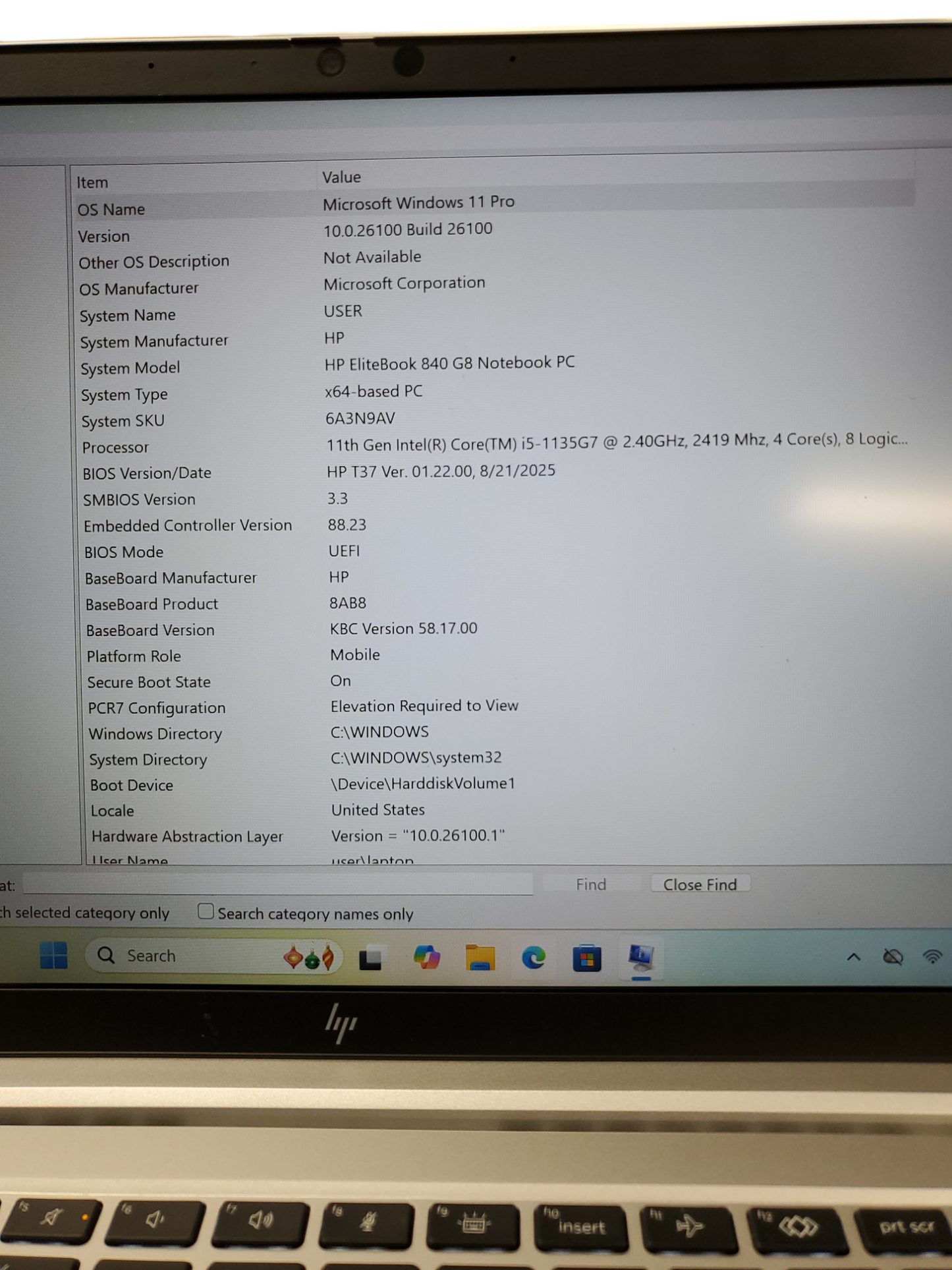 HP EliteBook 840 G8 13.3" Laptop i5-11th Gen 2.40GHz 16GB RAM 256GB Win11