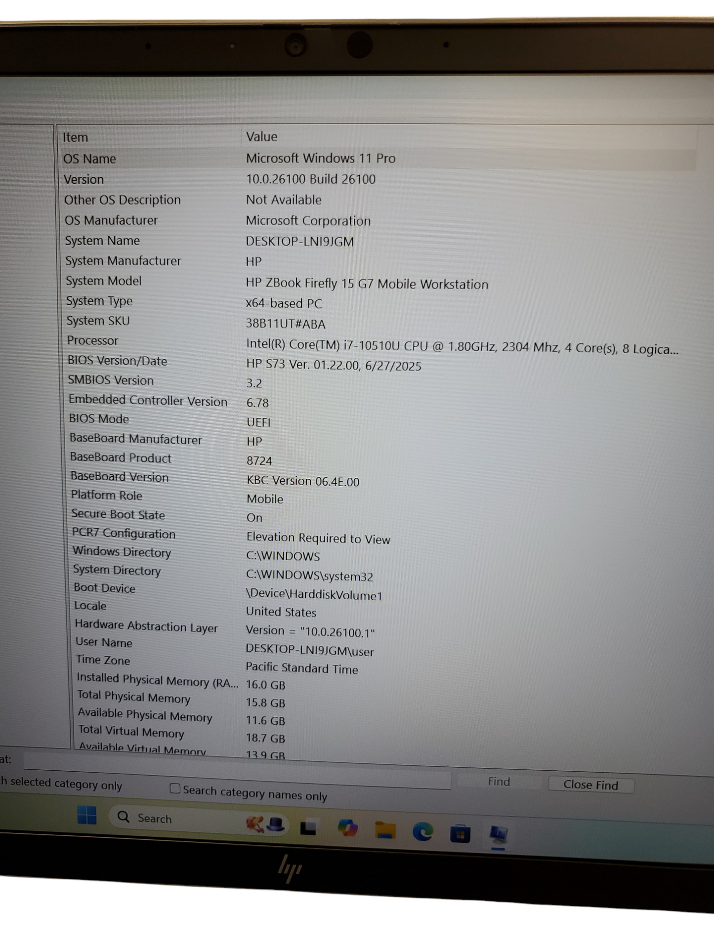 HP Zbook FireFly 15 G7 | Intel Core i7 10th Gen | 1.80Ghz | 16GB RAM | 512GB M2 | 15.6'' Win11