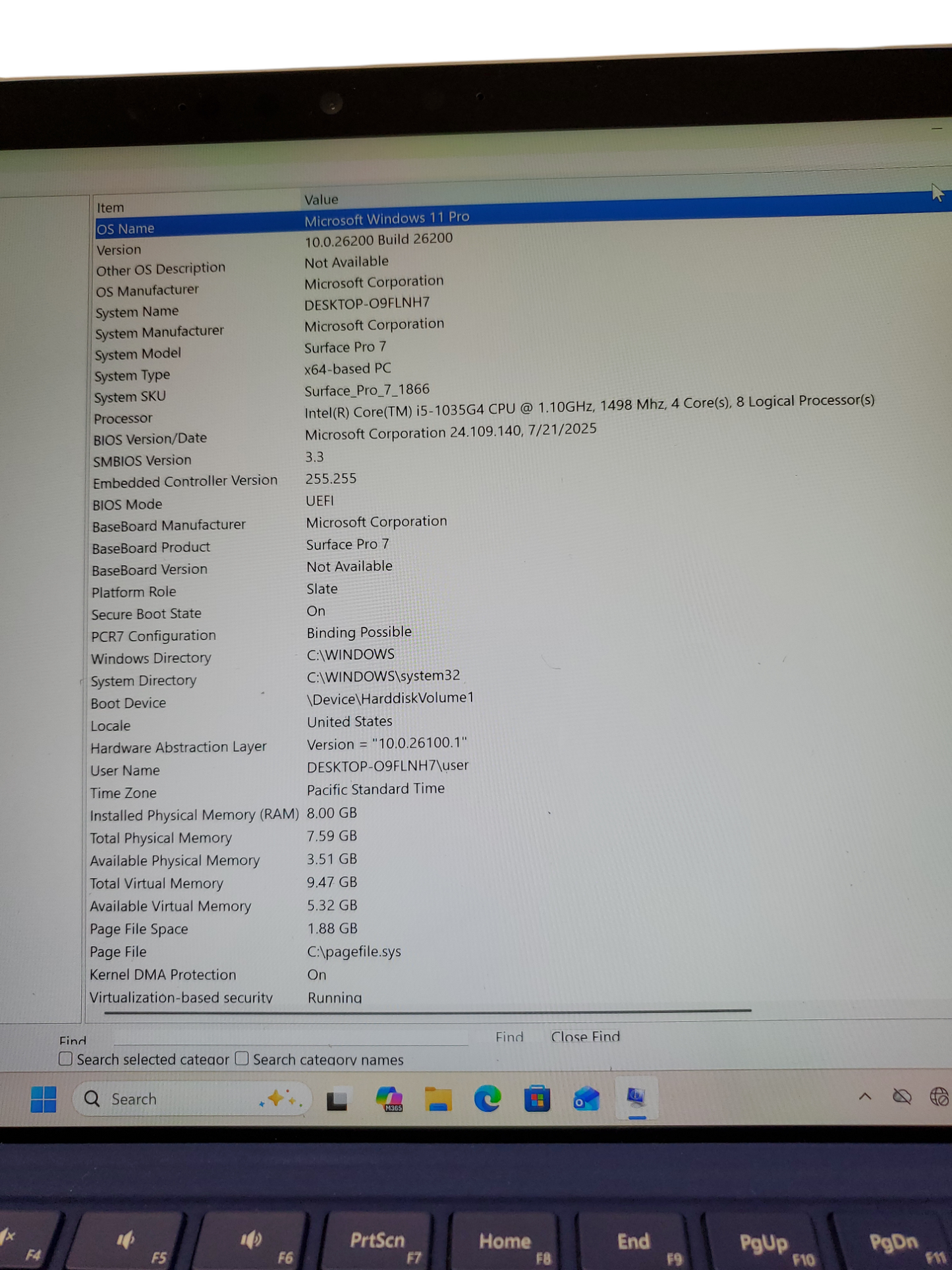 Microsoft Surface Pro 7  – Intel Core i5 10th Gen 1.10GHz | 8GB RAM | 256GB M2 | Touchscreen  |  12'' | Win11