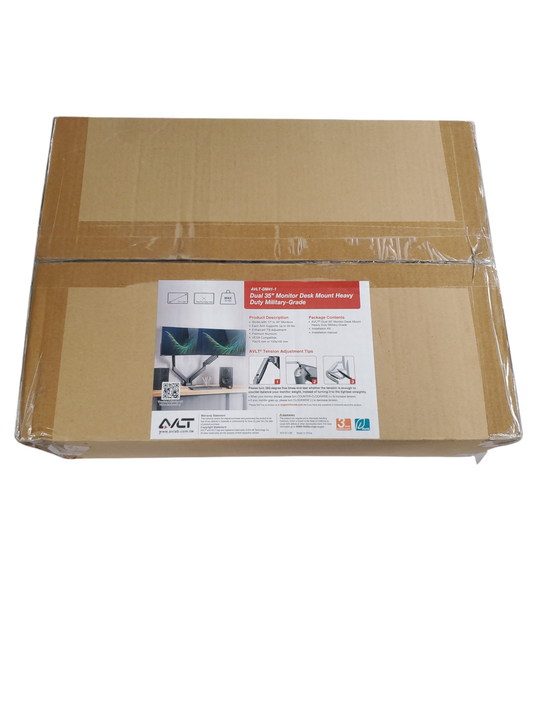 AVLT-DM41-1 Dual 35'' Monitor Desk Mount Heavy Duty Military-Grade