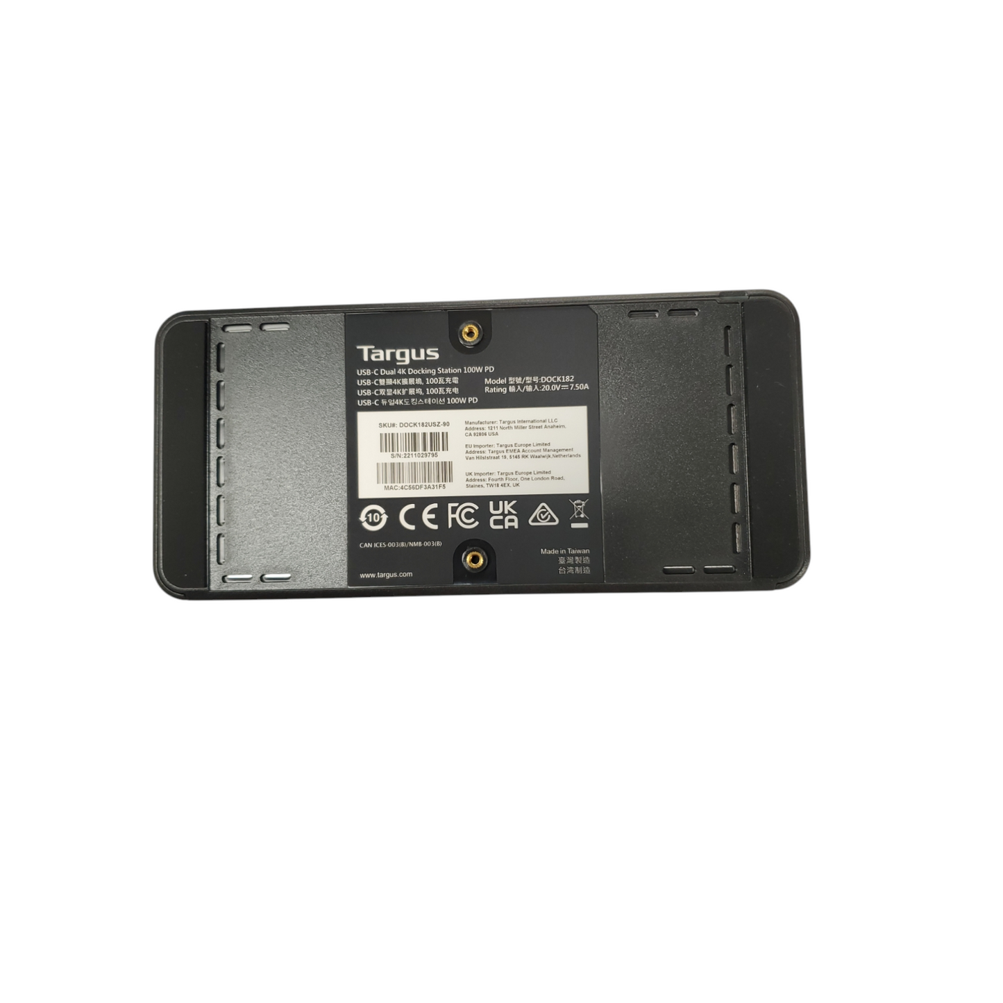 TARGUS USB-C DUAL 4K DOKING STATION 100W PD